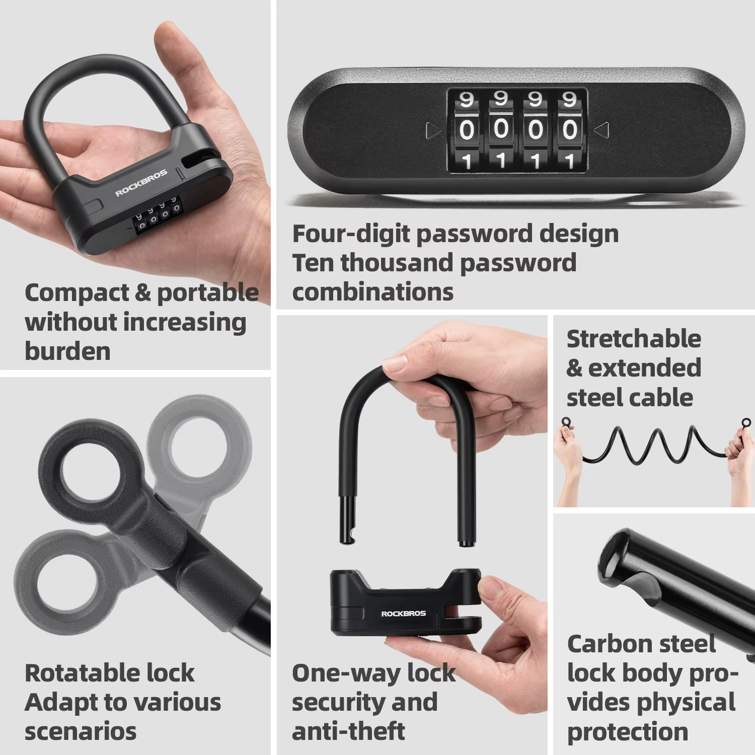 ROCKBROS – serrure rotative pour Scooter électrique