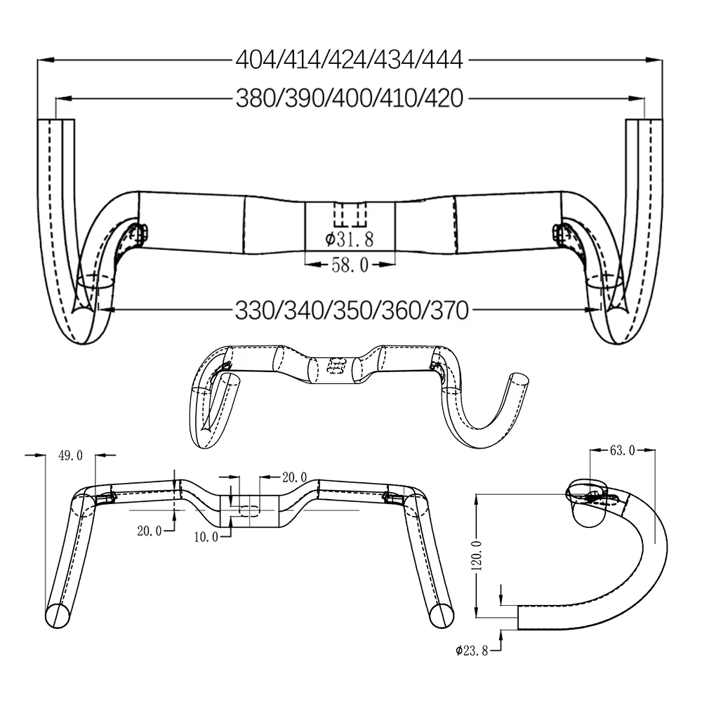 Nouveau guidon de vélo de course de sprint