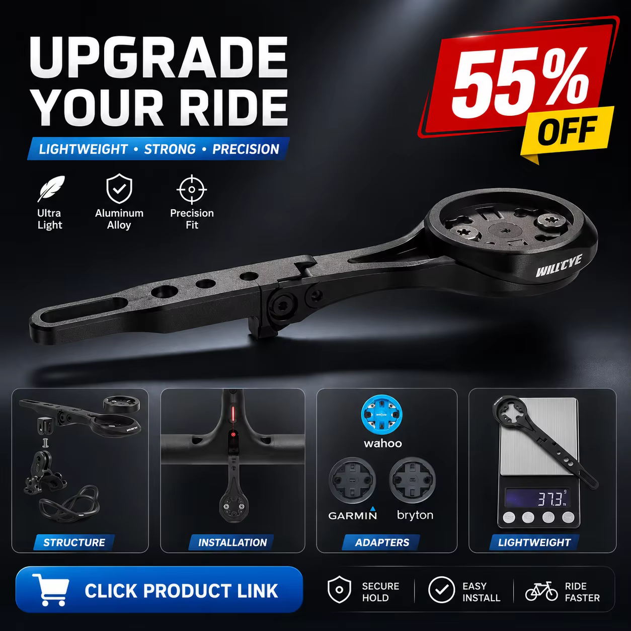 Support de compteur de vélo avant pour Canyon Aeroad Wilier Filante