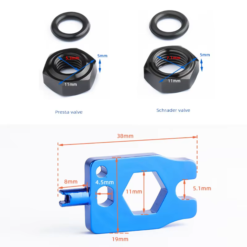 Outils de réparation clé Val-ve de vélo écrous hexagonaux joint torique Schrader fournit une clé de Service