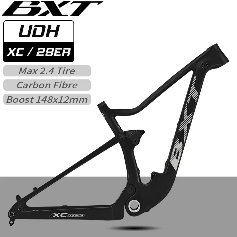 Cadre de vélo tout-suspendu BXT 29er Boost 148*12mm en carbone