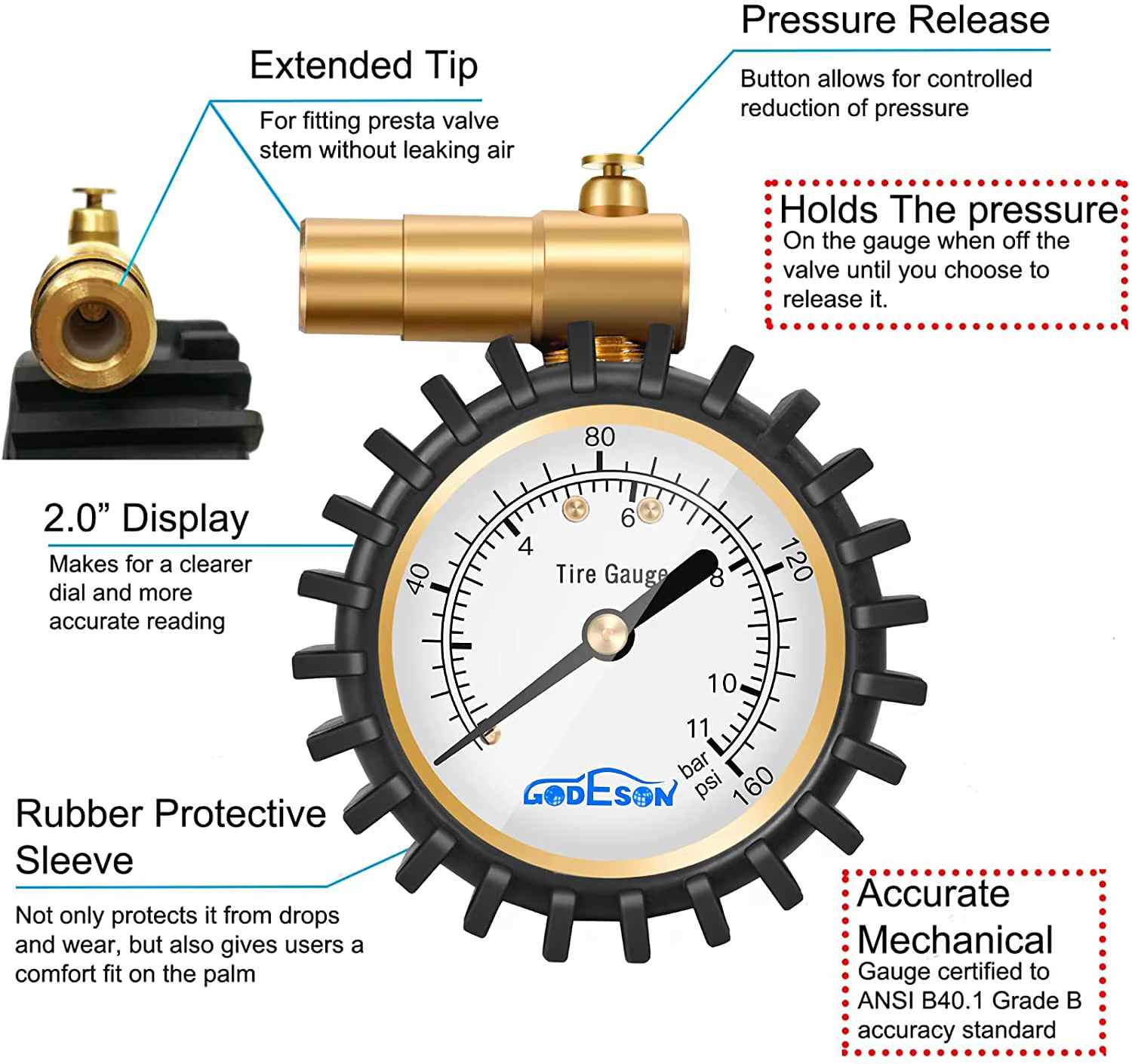 ATsafepro – manomètre avec Valve Presta