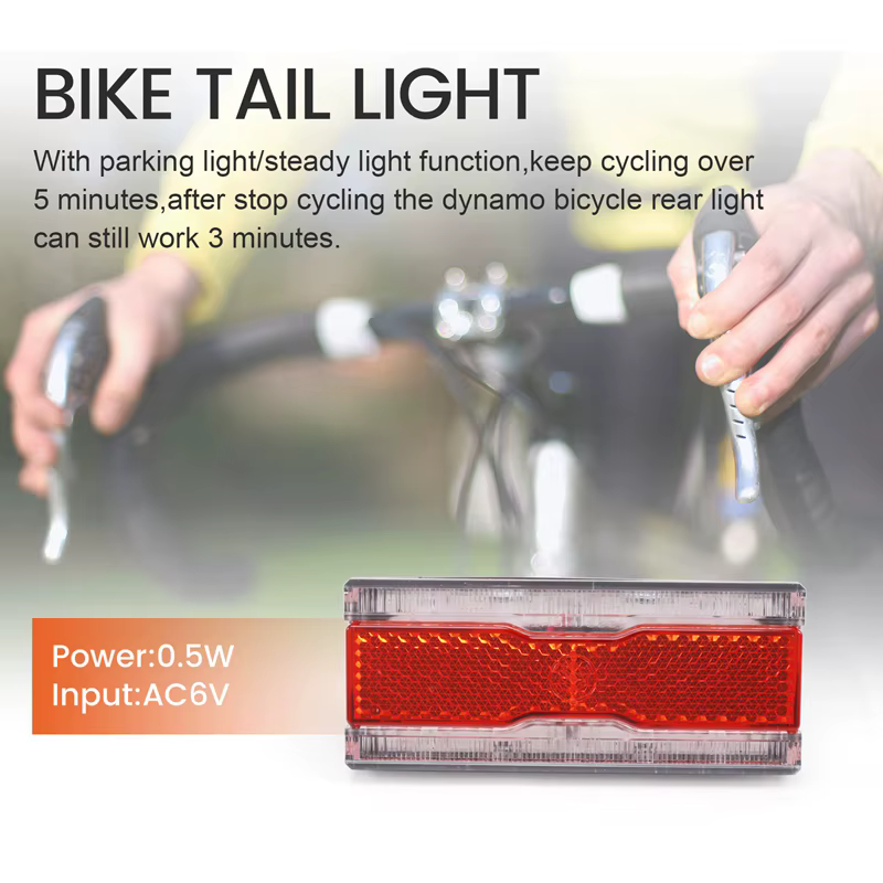 Feu arrière de vélo Dynamo avec feu de stationnement AC 6V 0.5W LED feu