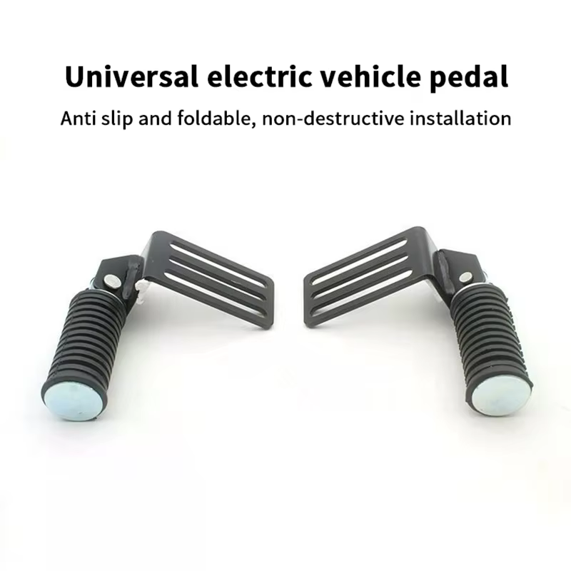 Coussinets de jambes avant pour vélos électriques : lot de 2 repose-pieds pliants en métal antidérapants
