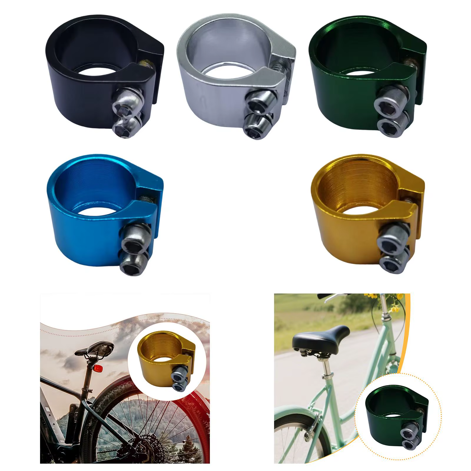 Collier de serrage de tige de selle de vélo 28