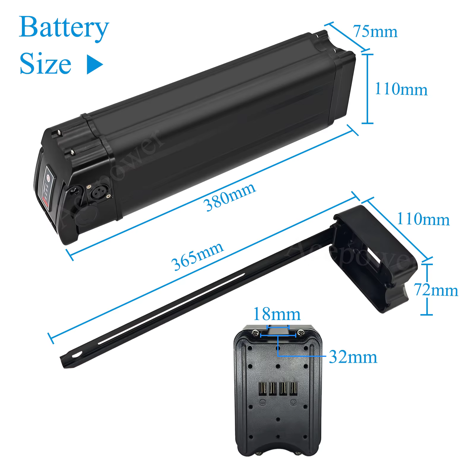 Batterie de vélo électrique Heybike Cityscape Velobecane 36V 10Ah 15Ah 25Ah pour remplacement