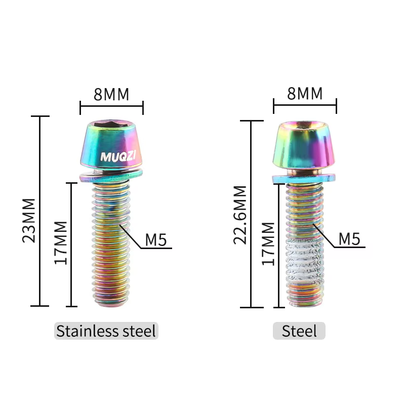 MUQZI 6 pièces boulons de tige M5x17mm vis