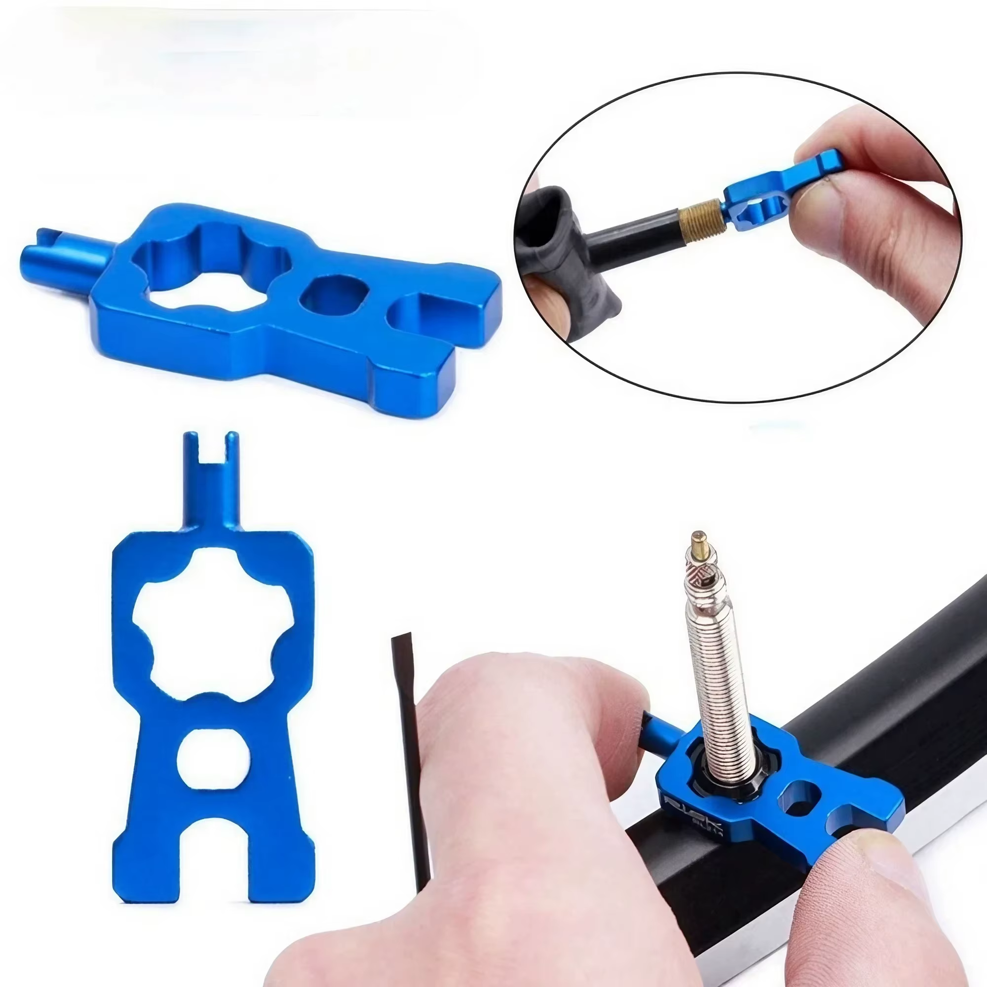 Outil de réparation de valve de vélo portable 4 en 1