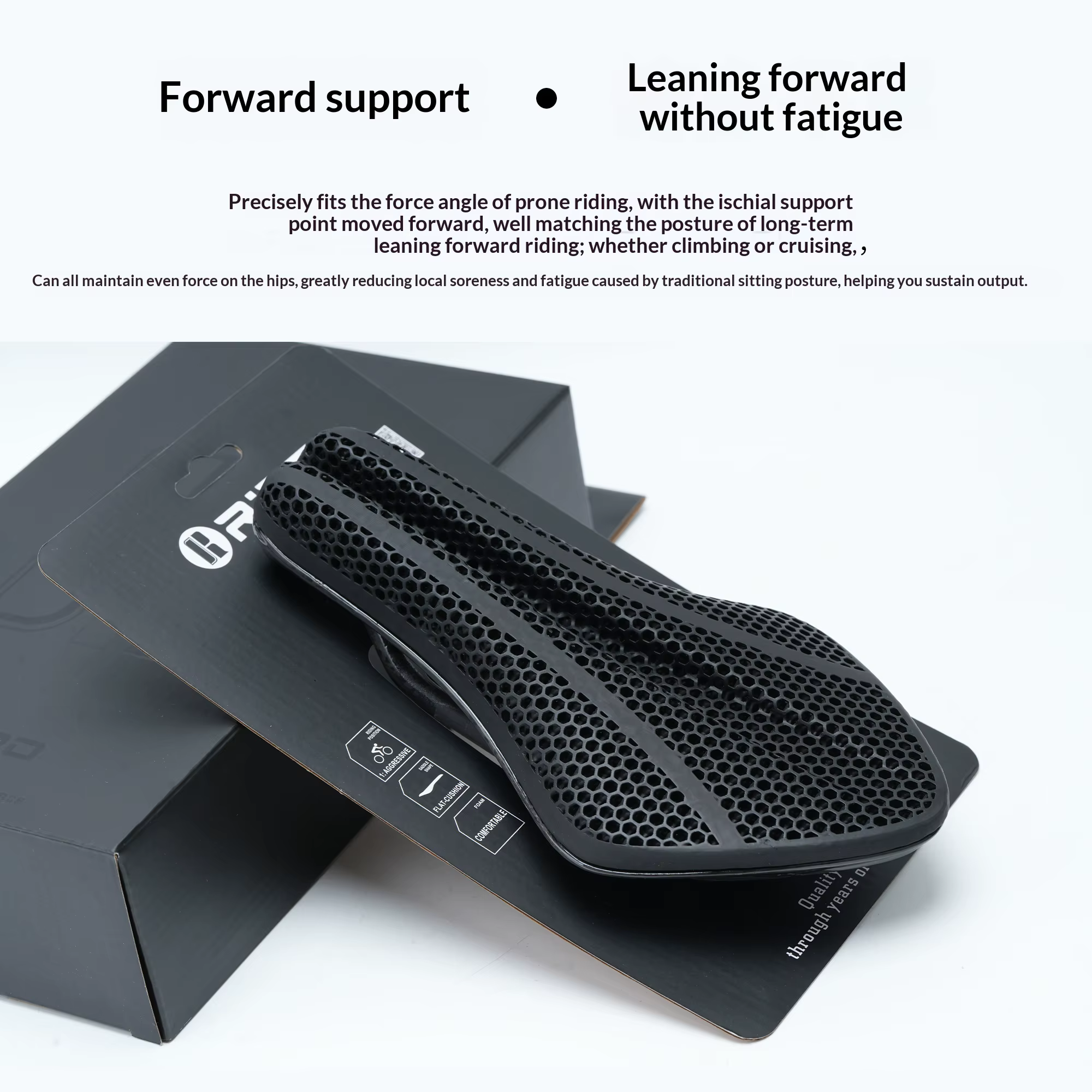 Selle de vélo en fibre de carbone RIRO imprimée en 3D