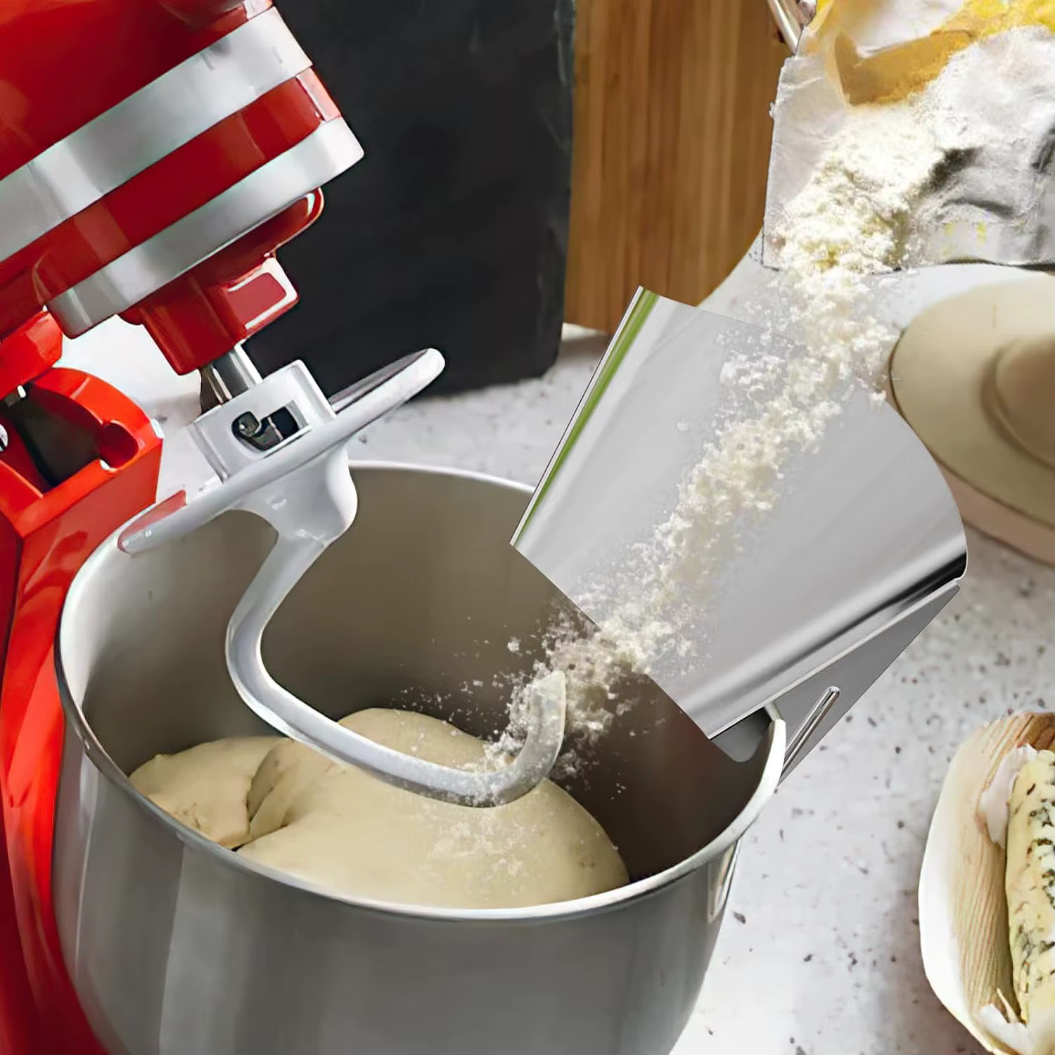 Acier inoxydable de qualité supérieure pour accessoires d'aide de cuisine, bol en acier inoxydable pour lave-vaisselle, goulotte verseuse, support de centre commercial KitchenAid