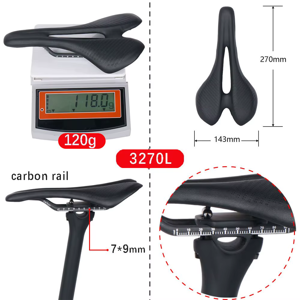 Selle de vélo en carbone Elitaone 270x143mm siège