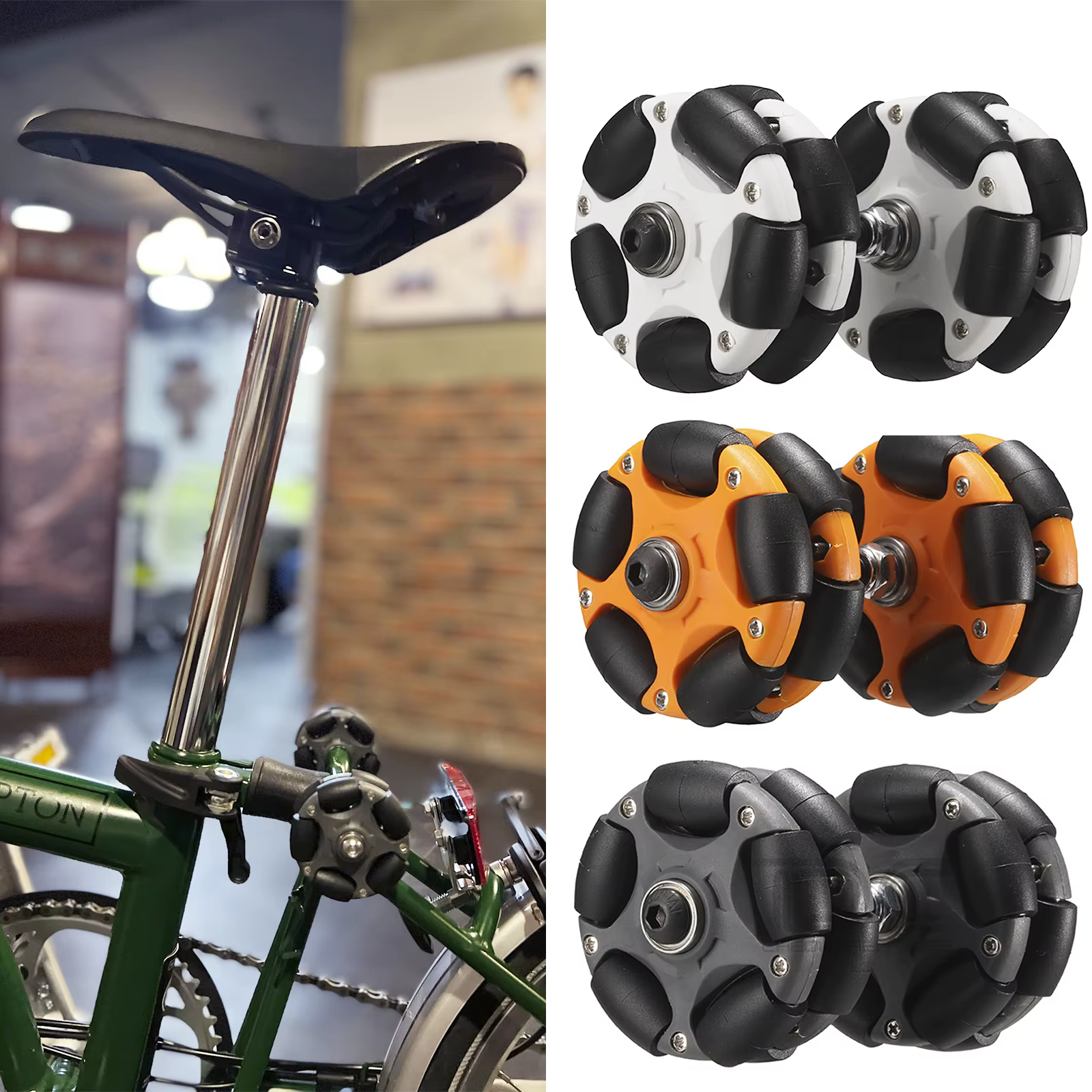 Omni – roues silencieuses pour vélo pliant Brompton (avant 2015)