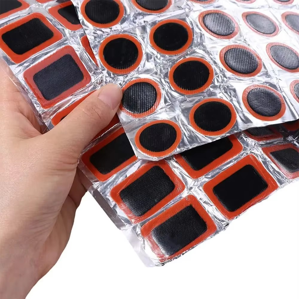 Kit de patchs de vélo professionnels 48 pièces-ensemble de réparation de pneus vulcanisants pour chambres à air
