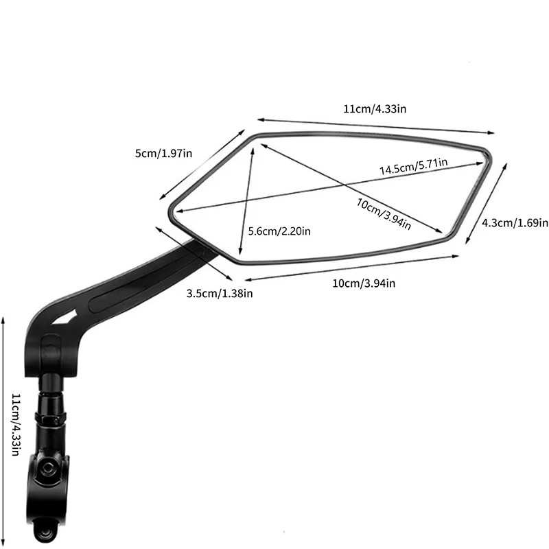 Rétroviseur de vélo : Miroir réglable pour guidon gauche/droite