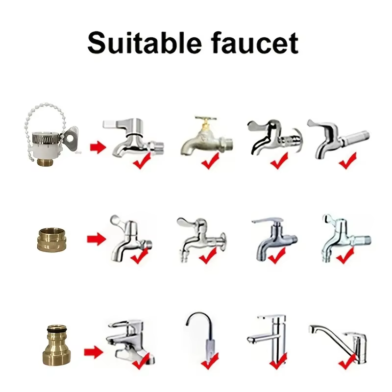 Adaptateur de tuyau d'eau, robinet domestique, connexion rapide d'eau, pistolet à eau pour Machine à laver, accessoires de quincaillerie pour conduite d'eau