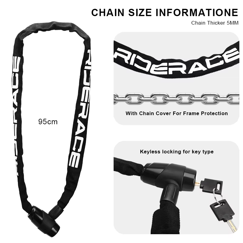 RIDERACE serrure à chaîne de vélo Portable antivol haute sécurité vtt