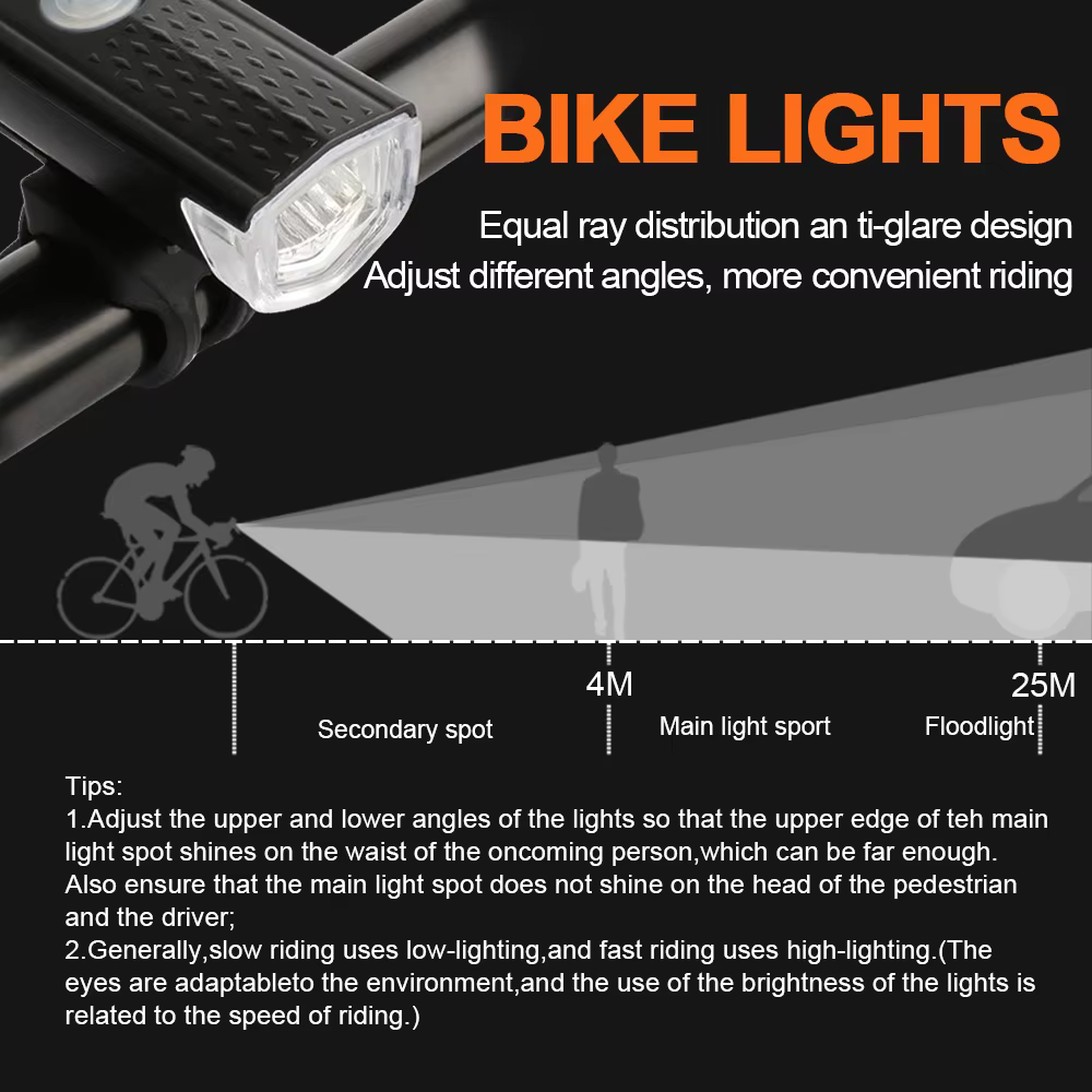 Feu avant de vélo Rechargeable USB