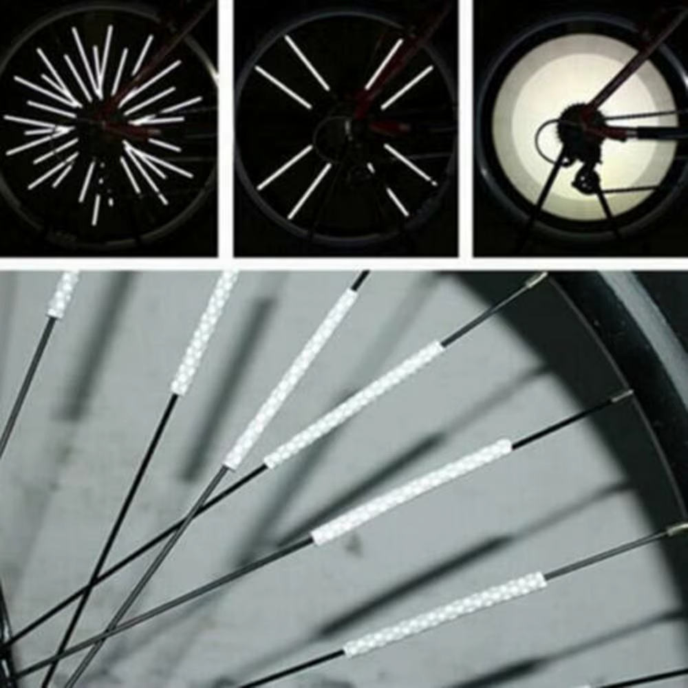 Accessoires de vélo : Tubes réfléchissants à clipser pour jantes