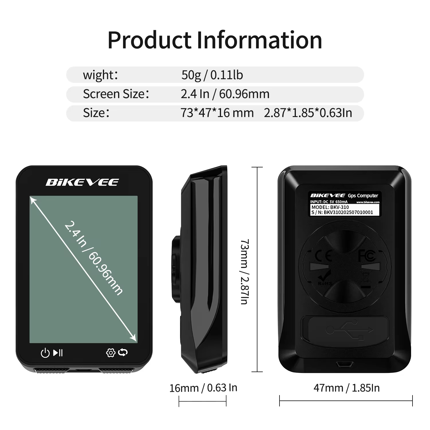 Ordinateur de vélo GPS sans fil