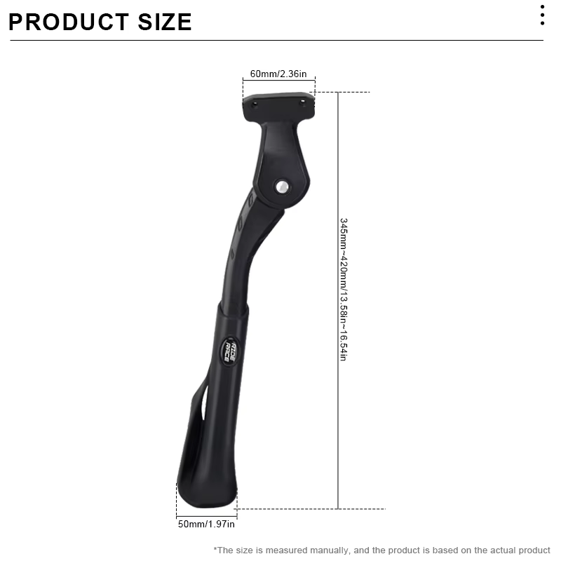 RIDERACE Béquille latérale réglable en aluminium pour VTT et vélo de route
