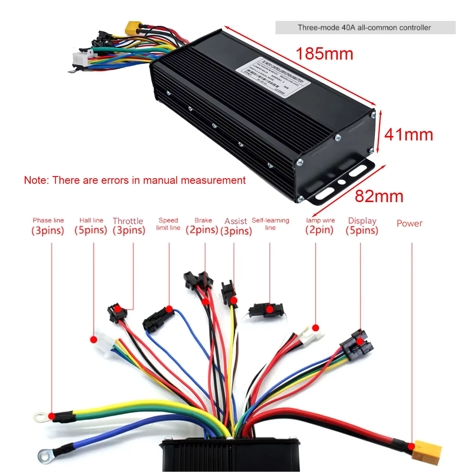 36V 48V 52V e-bike 40A 1500/2000W trois modes contrôleur sans brosse à onde sinusoïdale pour vélo électrique Tricycle