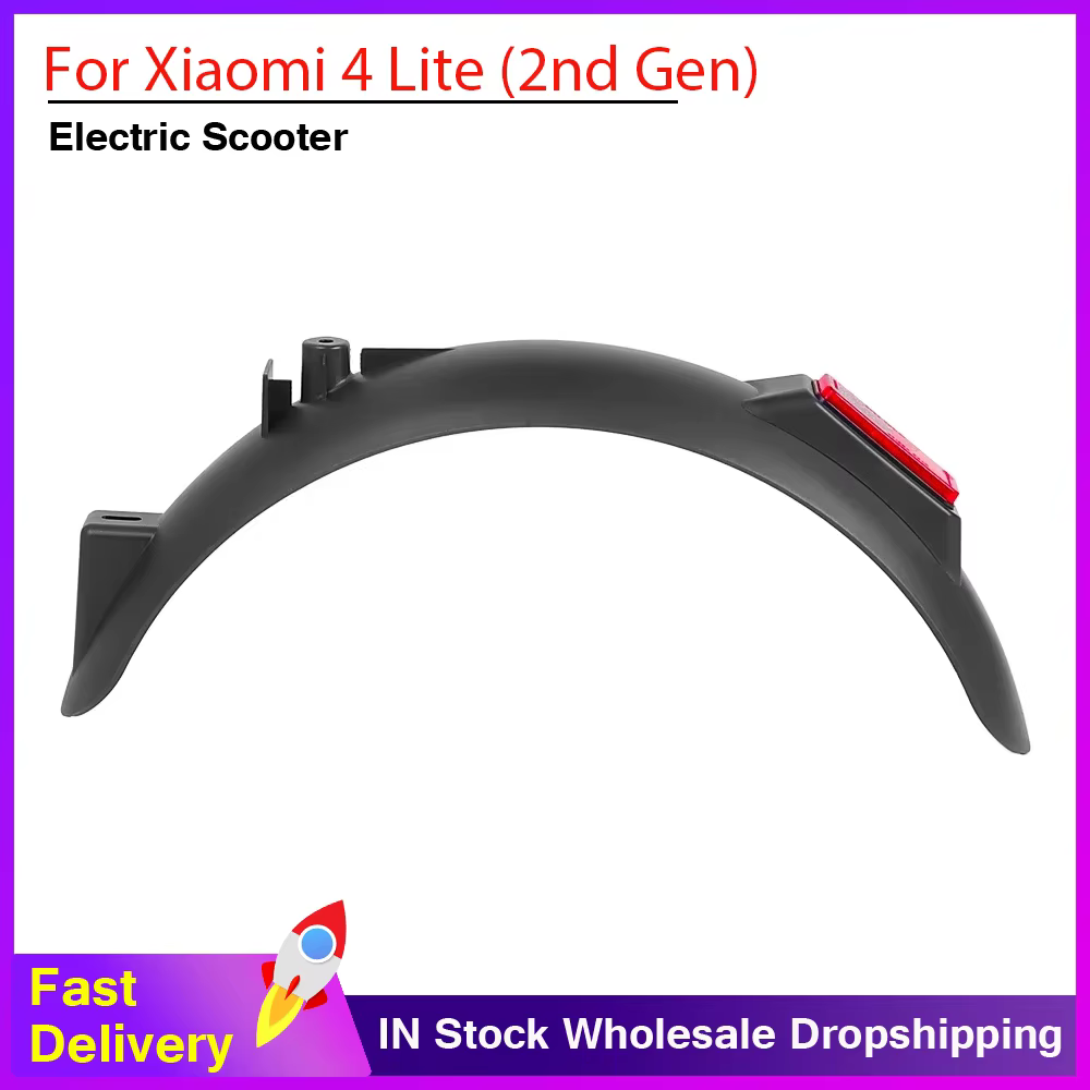Garde-boue arrière avec réflecteur pour trottinette électrique Xiaomi 4 Lite (2ème génération) – Accessoires anti-éclaboussures pour roue et pneu