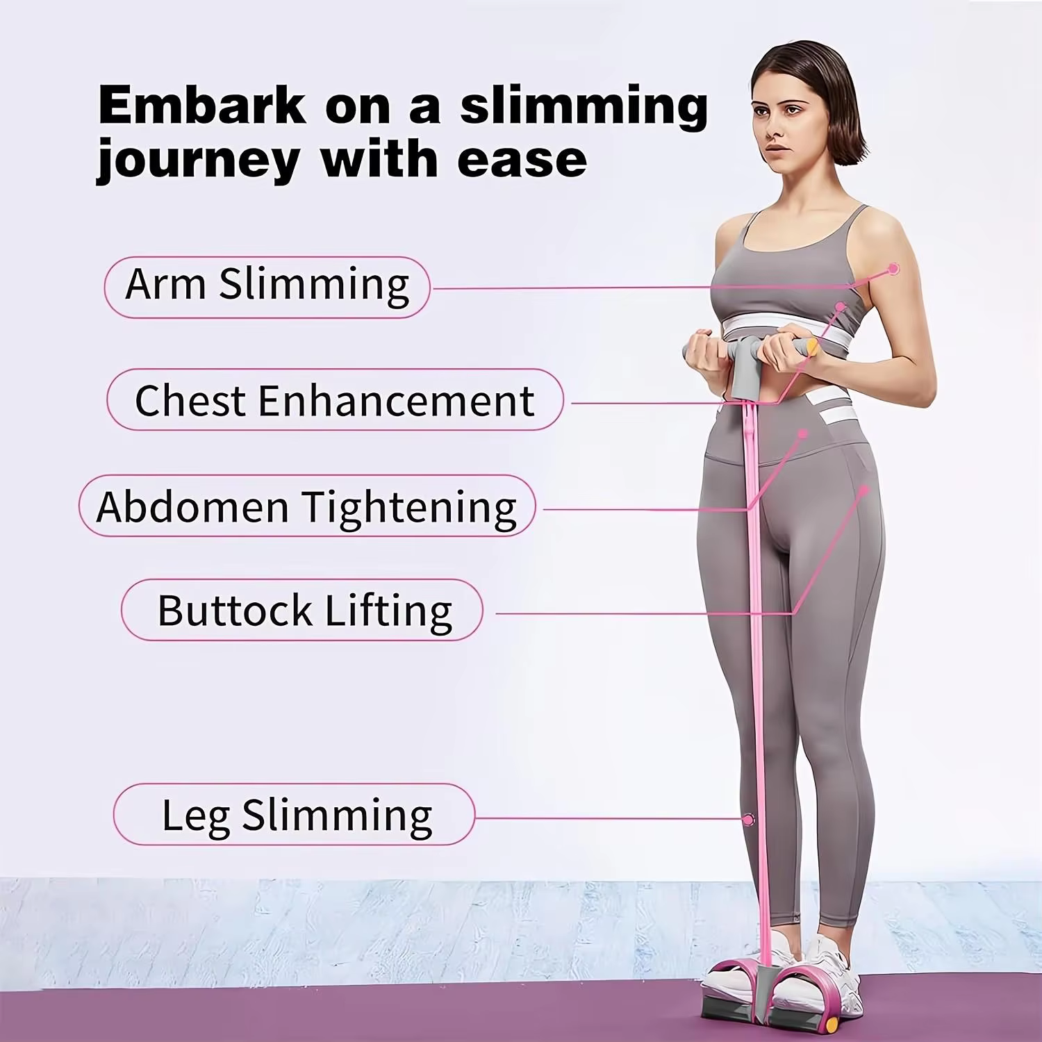 Entraîneur de fitness portable à domicile avec pédale antidérapante et poignée souple