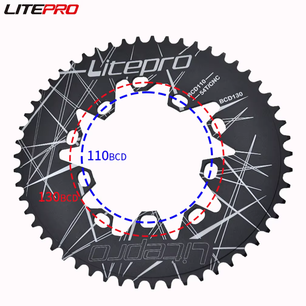 Liteproelite ovale Double BCD 110/130MM plateau vélo pliant 54/56/58T pédalier Doval Driveline