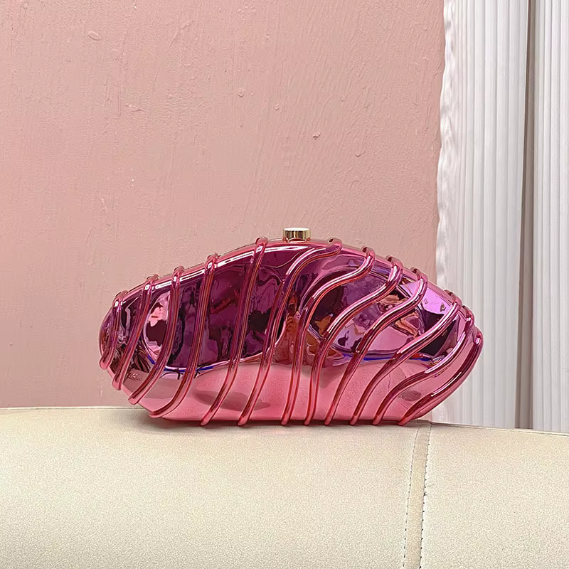 Pochette de soirée de luxe en acrylique avec chaîne pour femmes, sac à main pour mariage, bal de promo, sac à bandoulière de soirée