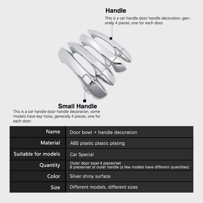 Pour Volkswagen VW Golf Sportsvan SV 2015 ~ 2020 Durable Chrome poignée de porte couverture garniture voiture accessoires style autocollants décoration