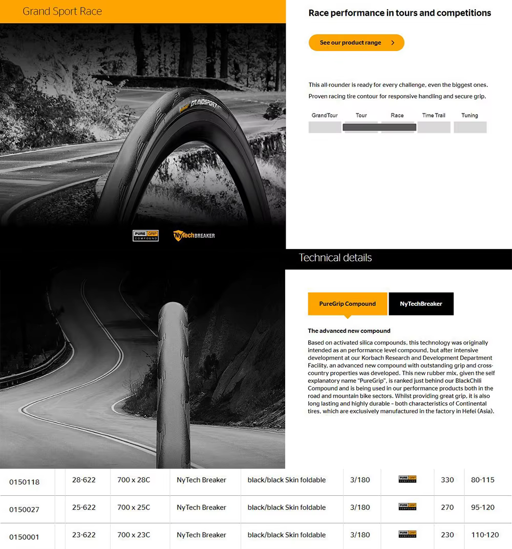 Pneu de route Continental ULTRA SPORT III 700 23C 25C 28C