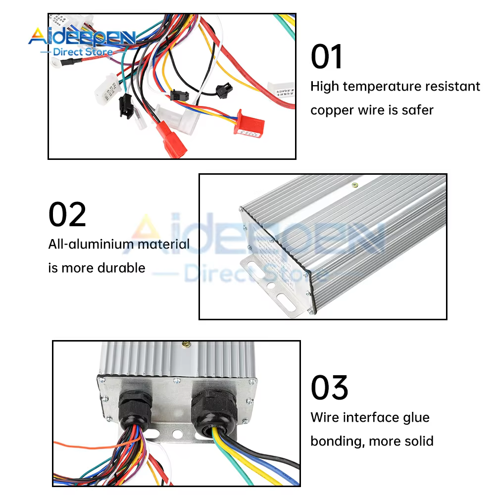 48V/60V/72V/84V e-bike 2000-3000W contrôleur sans brosse à trois modes pour vélo électrique Tricycle