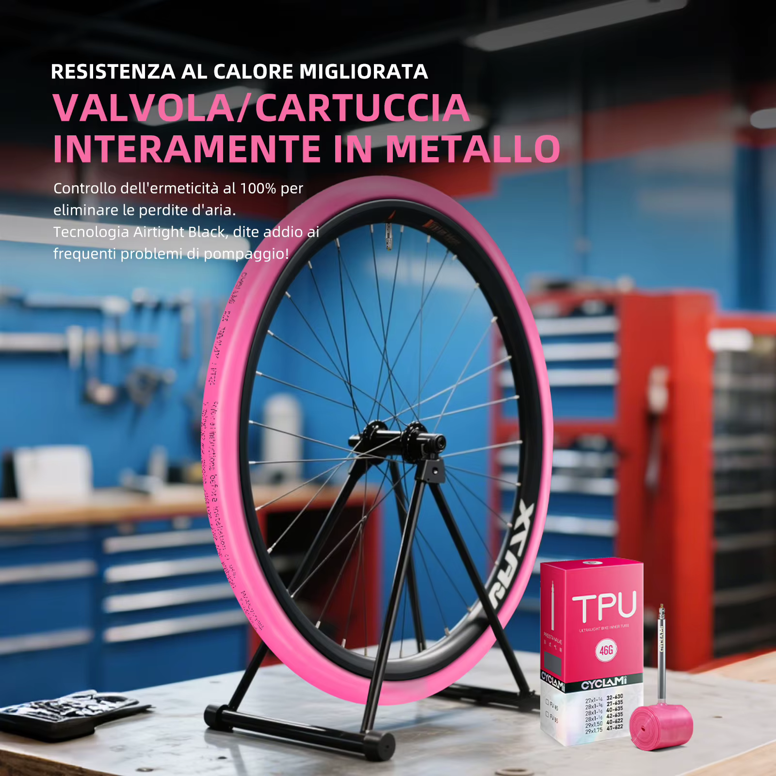 CYCLAMI ultraléger route vtt29 vélo TPU intérieur rose Tube pneu français Valve FV 65mm pour gravier 700C 32C 35C 37C 40C 47C Super léger