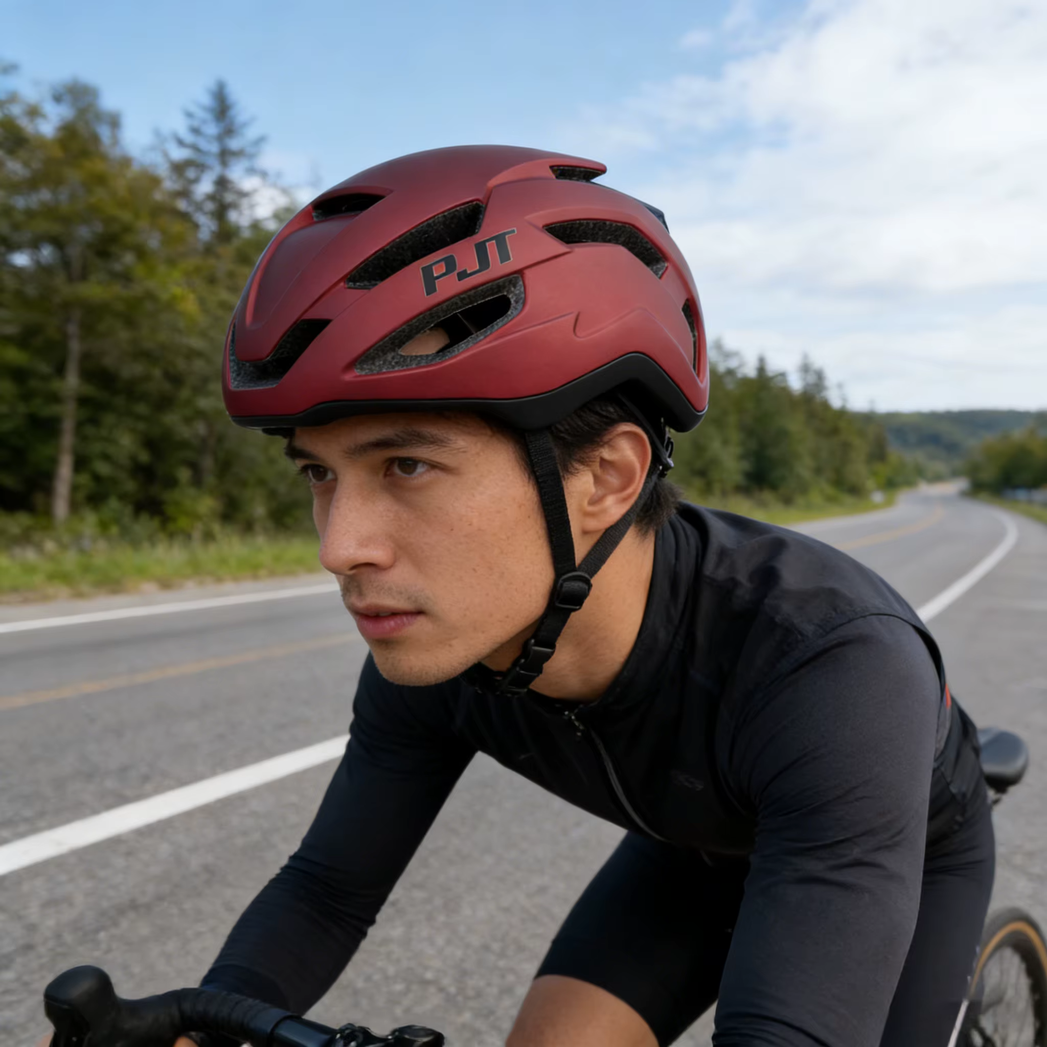 Casque de vélo de route rose PJT