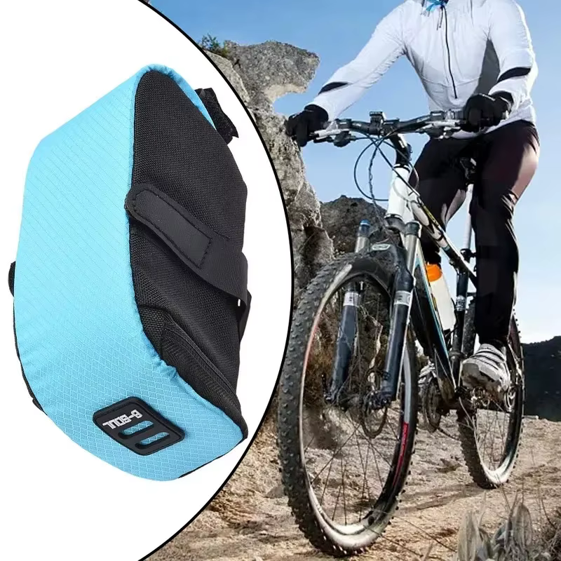 Sac de rangement de selle de vélo Portable sous le siège, pochette arrière de siège de vélo vtt, sac de tige de selle 15x7x7cm, accessoires noir rouge bleu