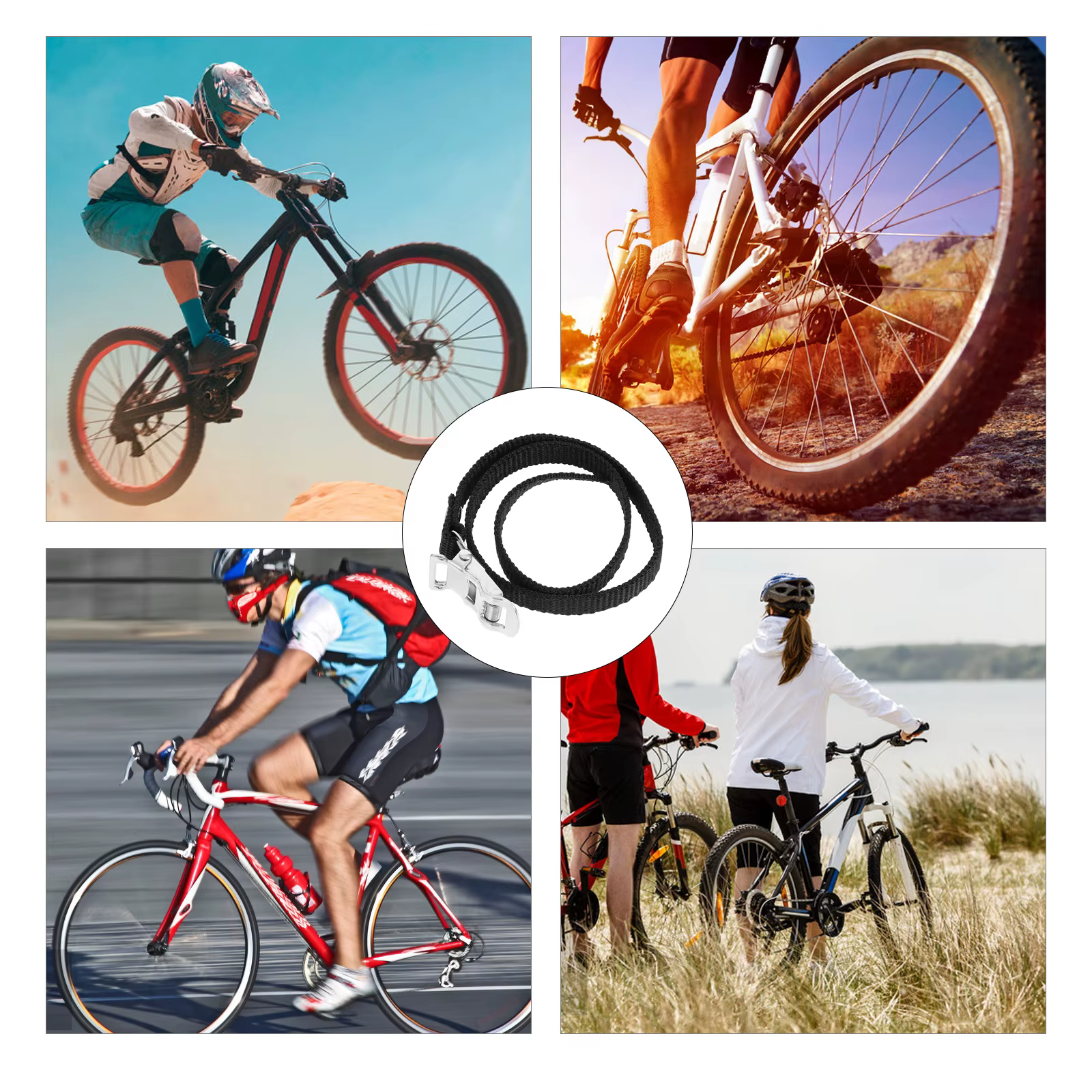 4 pièces sangles de pédale de vélo sangle