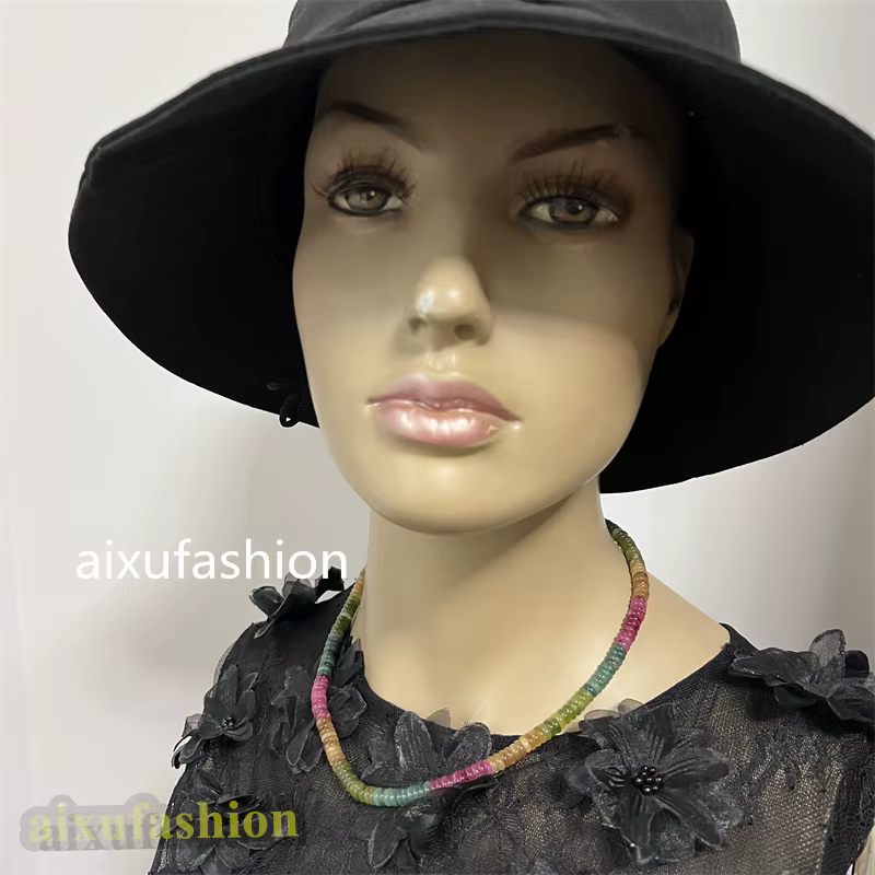 Collier Tourmaline ovale 2x6MM, Vintage, bijoux en pierre naturelle brésilienne, Noble, élégant, chaîne de perles exquise, ras du cou