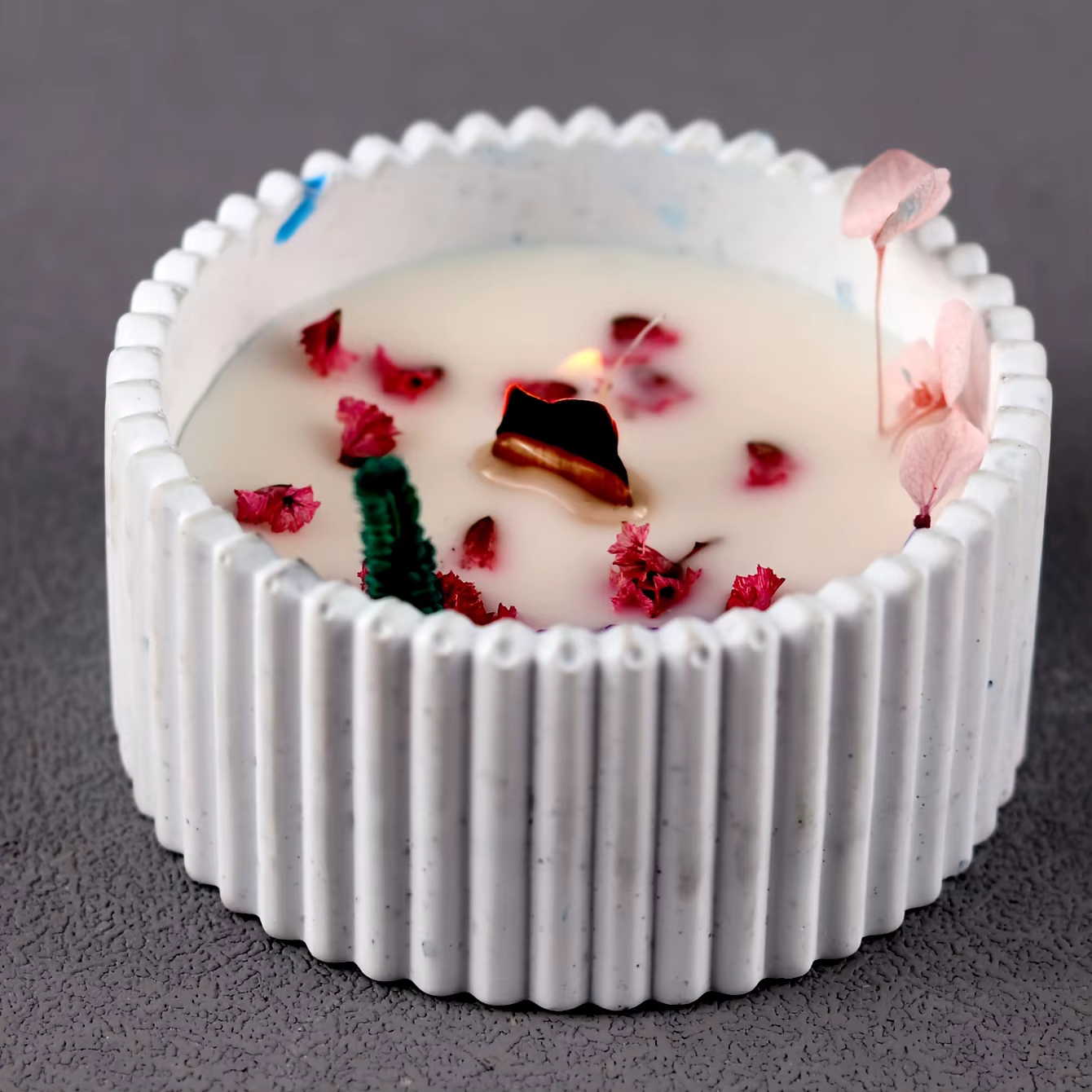 Moule multifonctionnel en silicone à rayures rondes pour pots à bougies, boîtes de rangement, porte-crayons et vases