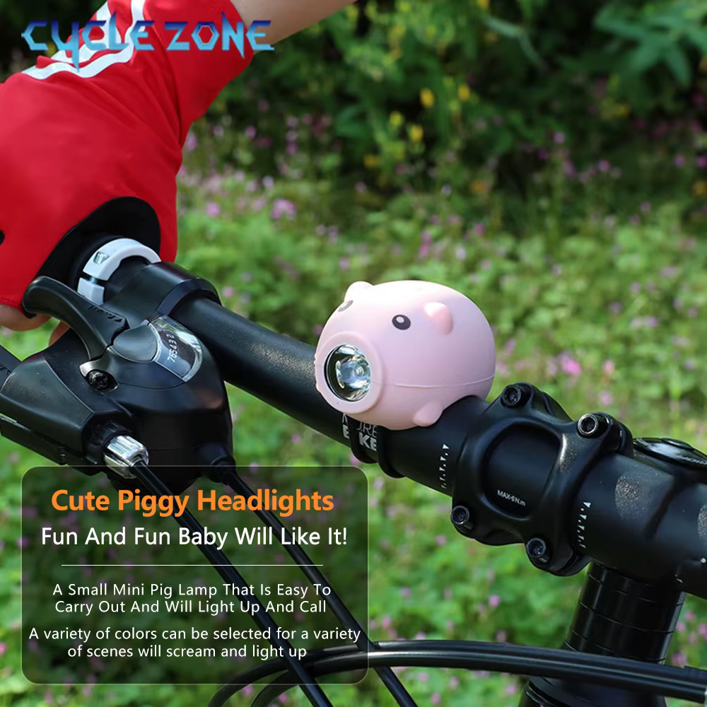 Lumières de vélo cochon mignonnes