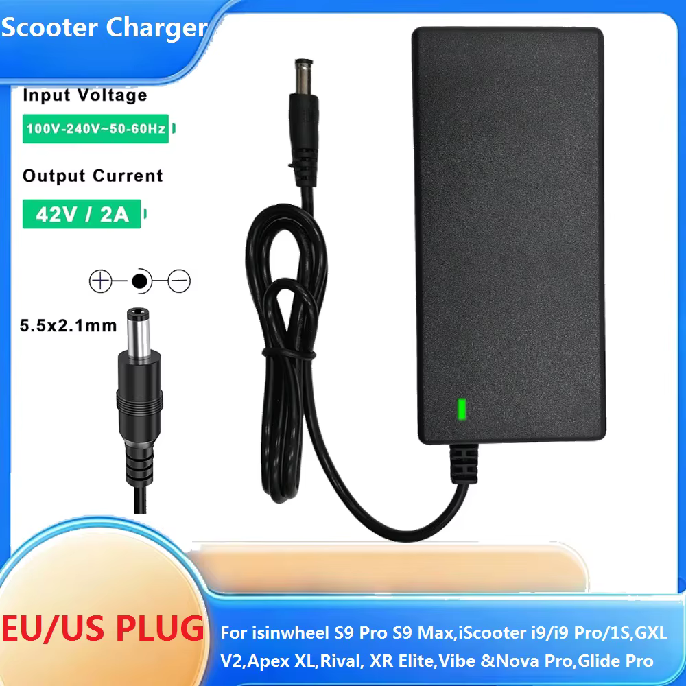 Chargeur de scooter 42V 2A DC pour isinwheel S9 Pro S9 Max