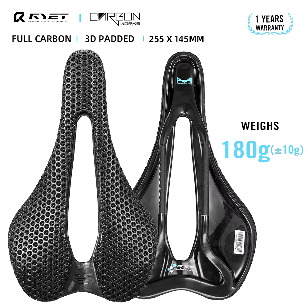 RYET carbone 3D imprimé selle de vélo 145mm Super léger route vtt montagne course