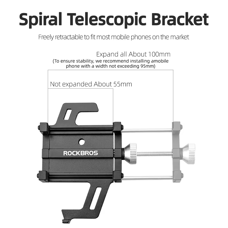 ROCKBROS support de téléphone de vélo en alliage d'aluminium
