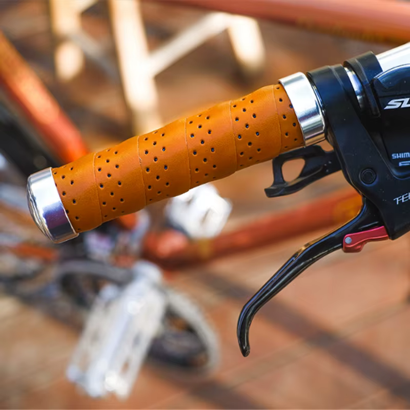 Poignées de vélo rétro respirantes en microfibre