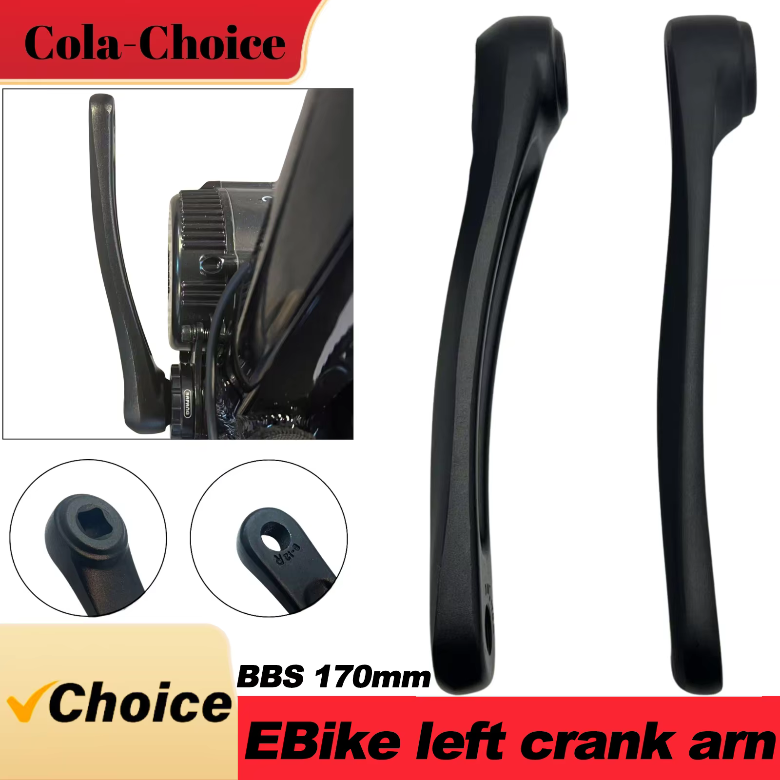Manivelle BAFANG pour moteur central BBS01 BBS02 BBS03 BBSHD – Pièces de kit de conversion de vélo électrique / 1 pièce