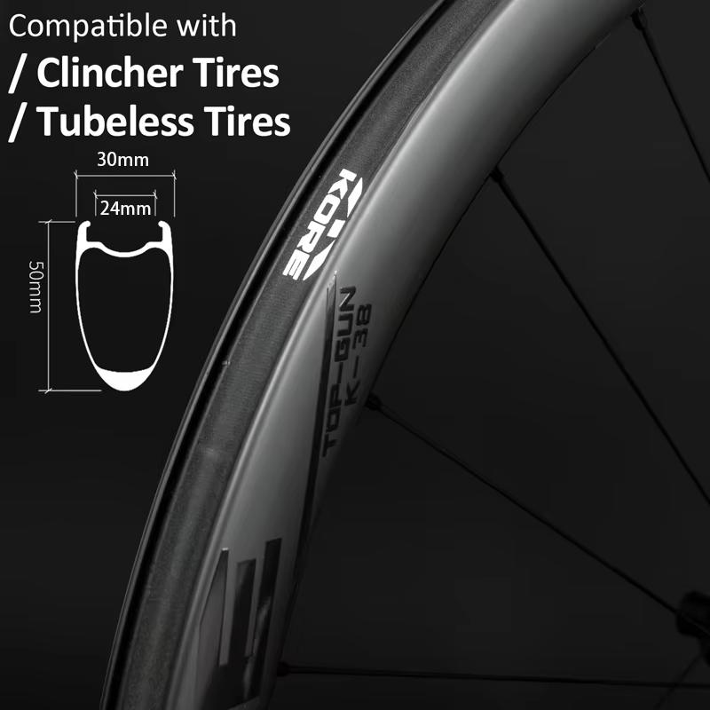 700C carbone route vélo roues 50mm Tubeless 24H 60T cliquet moyeu frein à disque HG/XD