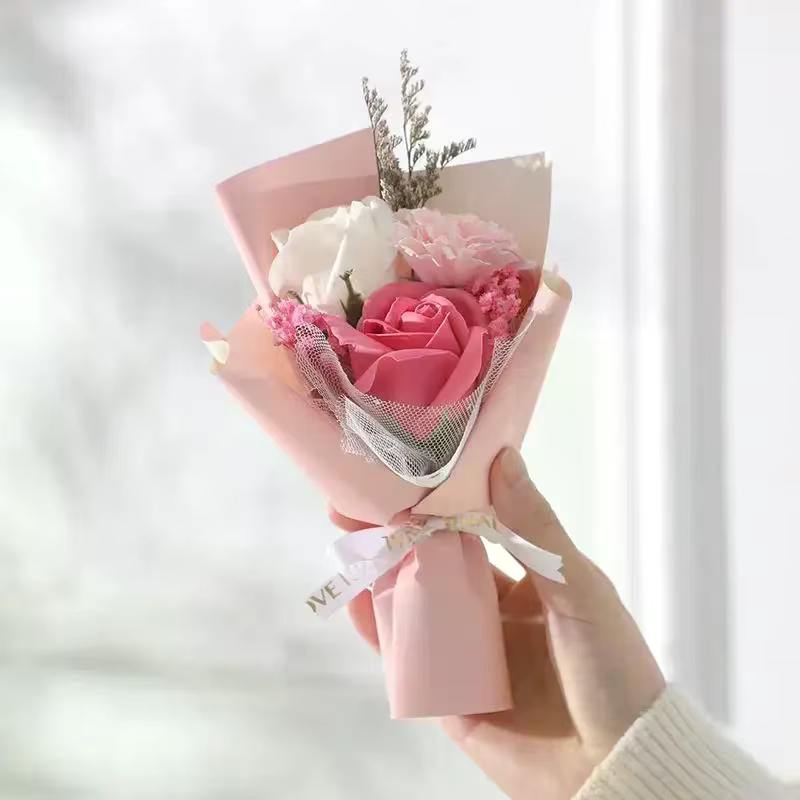 Décoration de cadeau pour la Saint-Valentin, bouquet de roses artificielles, fleurs artificielles pour cadeau de petite amie, décoration pour la fête des mères