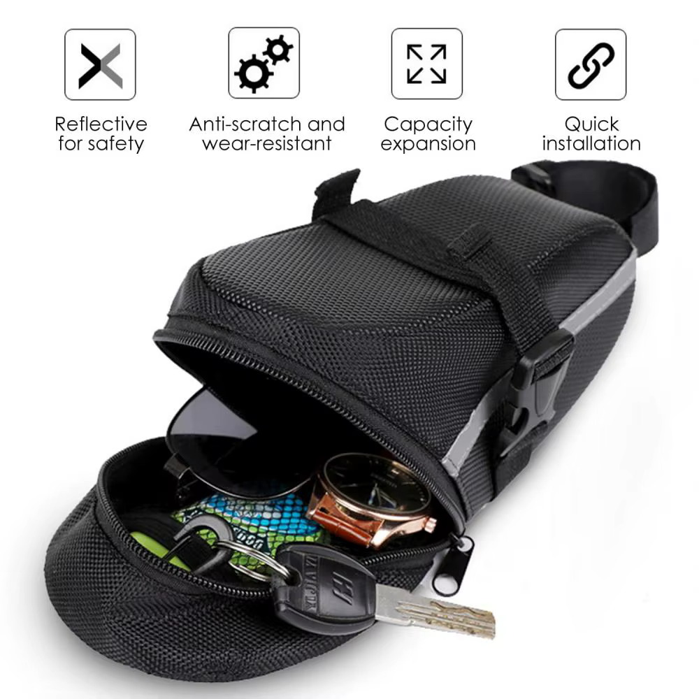 Sacoche universelle pour selle de vélo