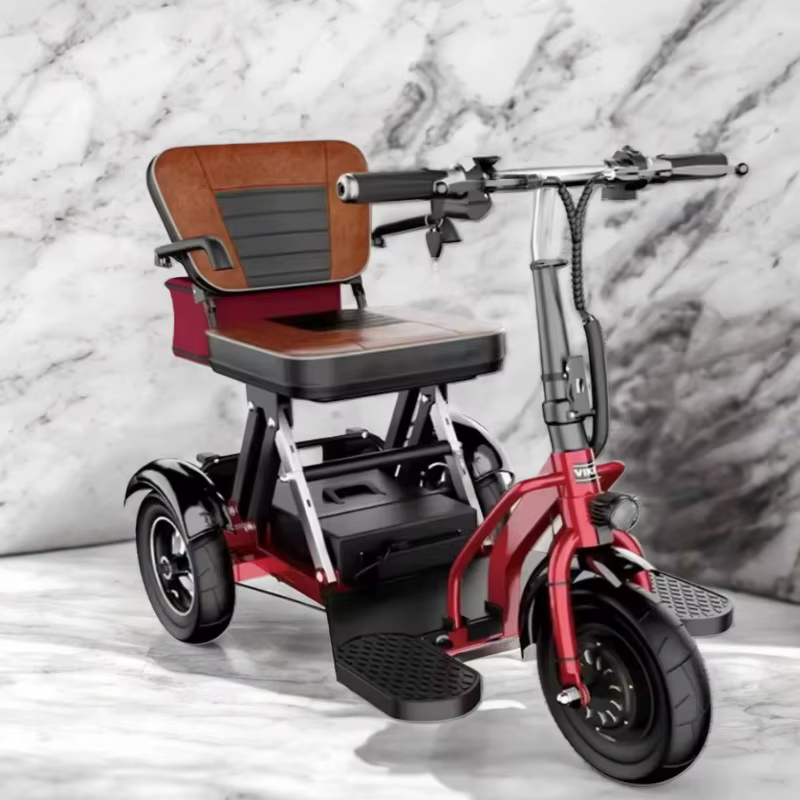 Trottinette de mobilité pliante légère à 3 roues de 10 pouces pour personnes âgées