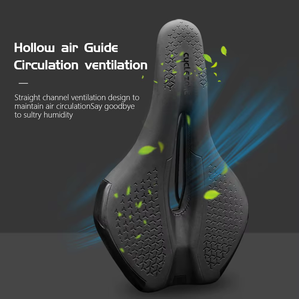 Selle de vélo antichoc en cuir PU respirant creux