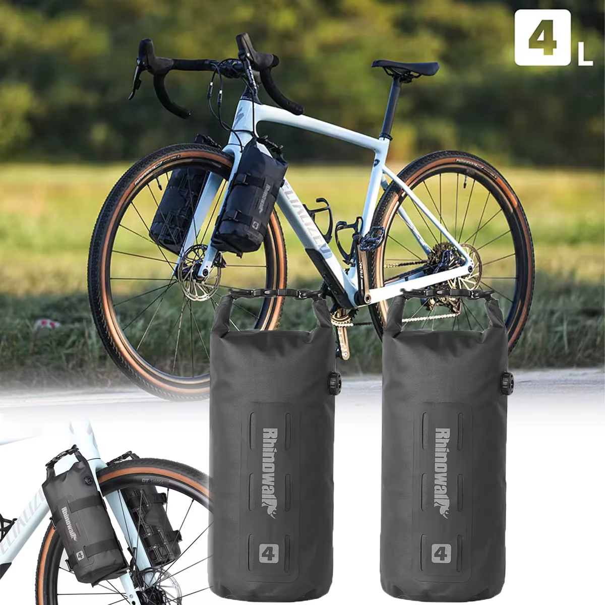 1/2 pièces Portable étanche vélo fourche sac 4L 7L